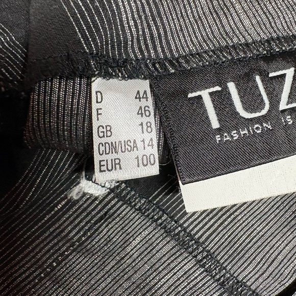 TUZZI Linen Blend 2 Pc Pantsuit Shoulder Pads Stretch Inserts Sz 12-14 - Picture 13 of 16